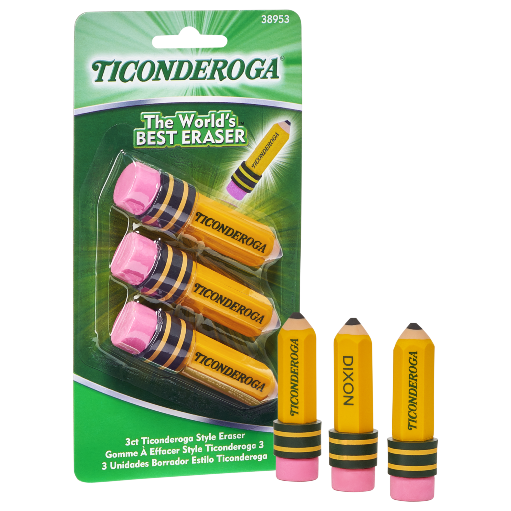 Pencil Shaped Erasers Ticonderoga