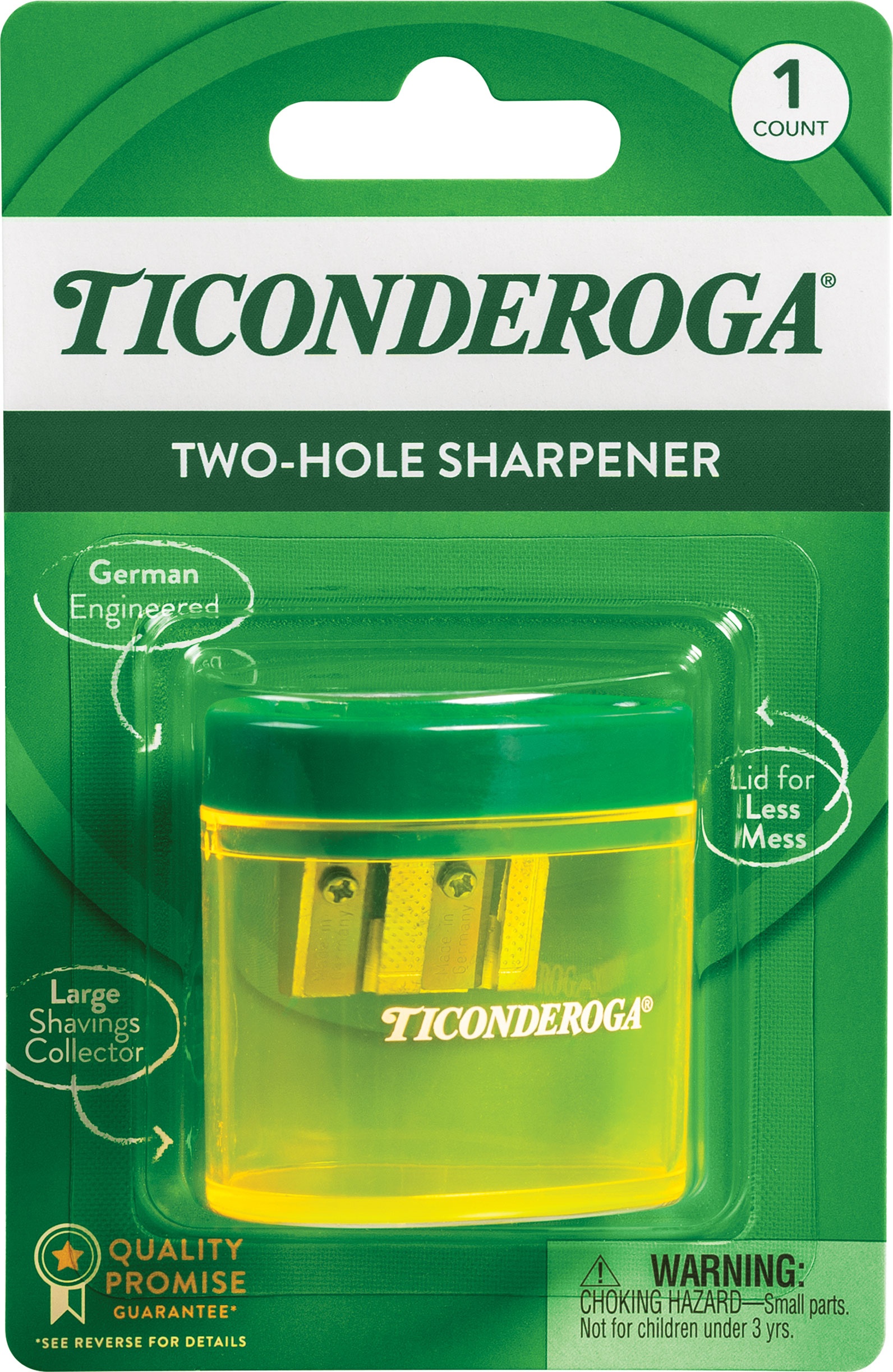 Ticonderoga two hole pencil sharpener.