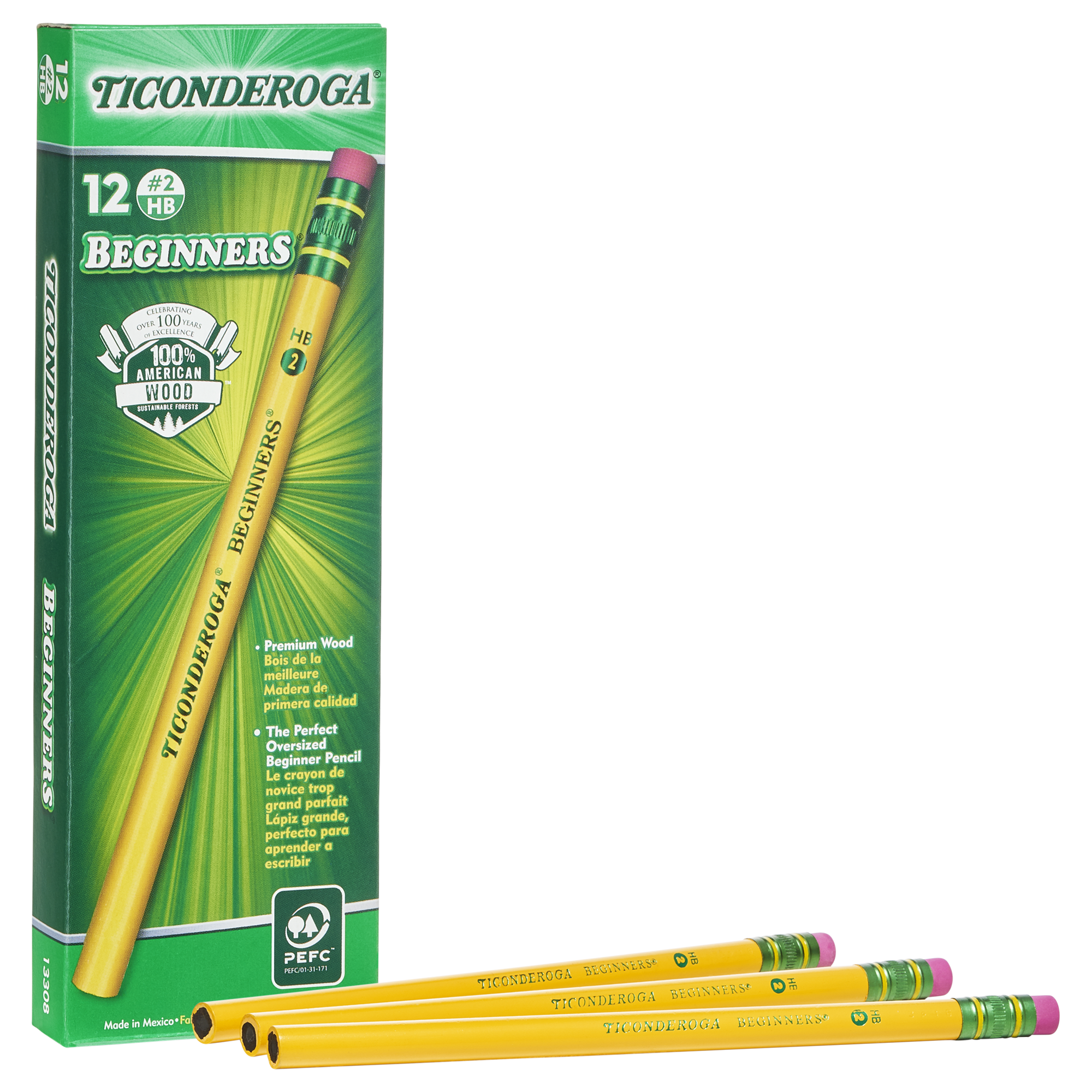 Soft Envirostik Natural Wood Pencils 12 Pack 