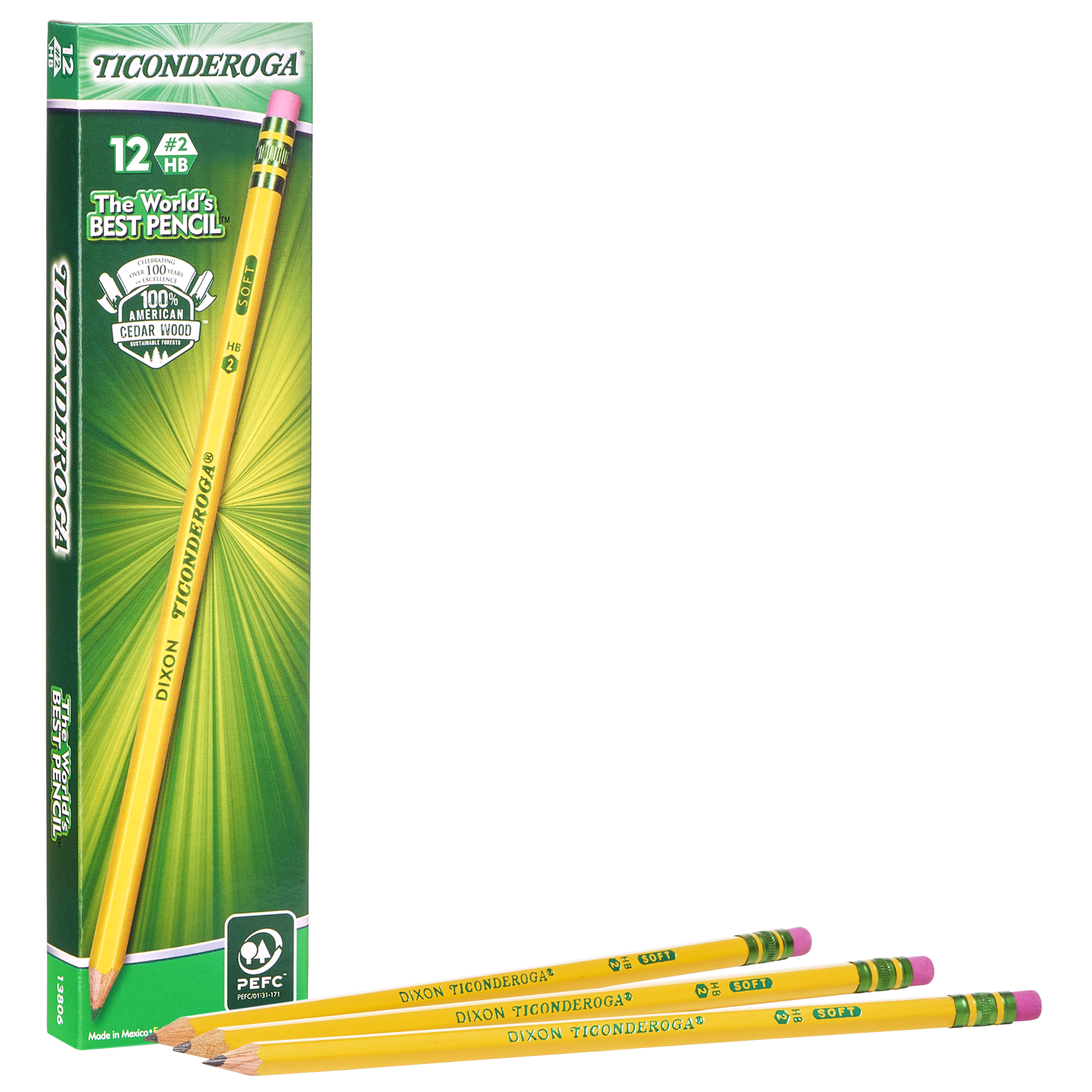 Ticonderoga Number 2 Classic Yellow Pencil Wood Cased Graphite Pencils 48 Coun for sale online 