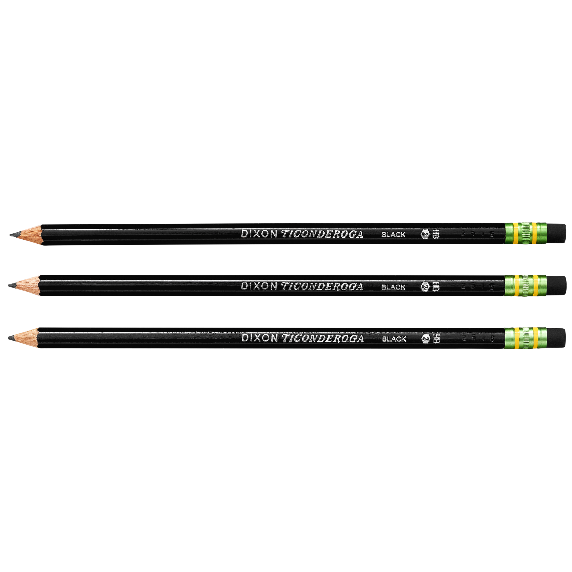 Black 13915 TICONDEROGA Pencils Pre-Sharpened Wood-Cased Graphite #2 HB Soft 10-Pack 