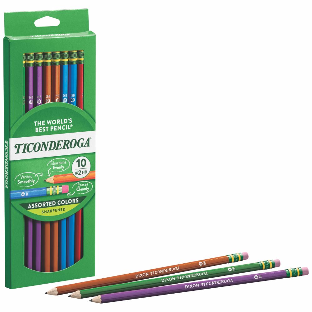 Ticonderoga Beginner Pencils, Presharpened, #2 Lead, Medium Soft, Pack of 4