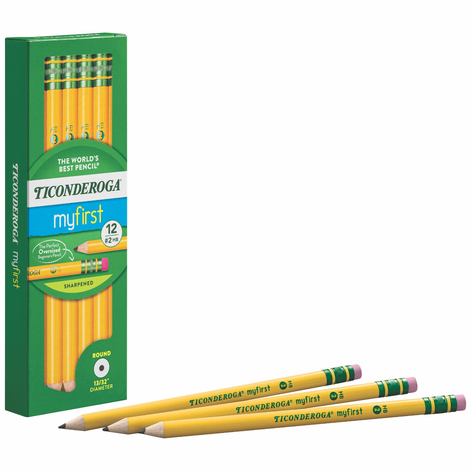 TICONDEROGA Beginner Pencils, Wood-Cased #2 HB Soft, With Eraser