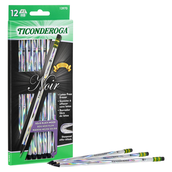2 HB Soft 10 Count Ticonderoga X13910 Striped Wood-Cased Pencils Assorted Colors Pre-Sharpened New 