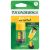 Ticonderoga Duo 2-in-1 Sharpener & Eraser in yellow and black, in sealed packaging. Contains one sharpener with built-in eraser.