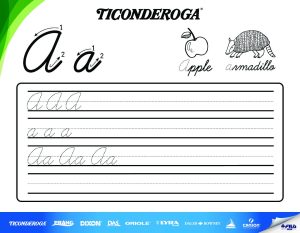 Ticonderoga Cursive Writing Template