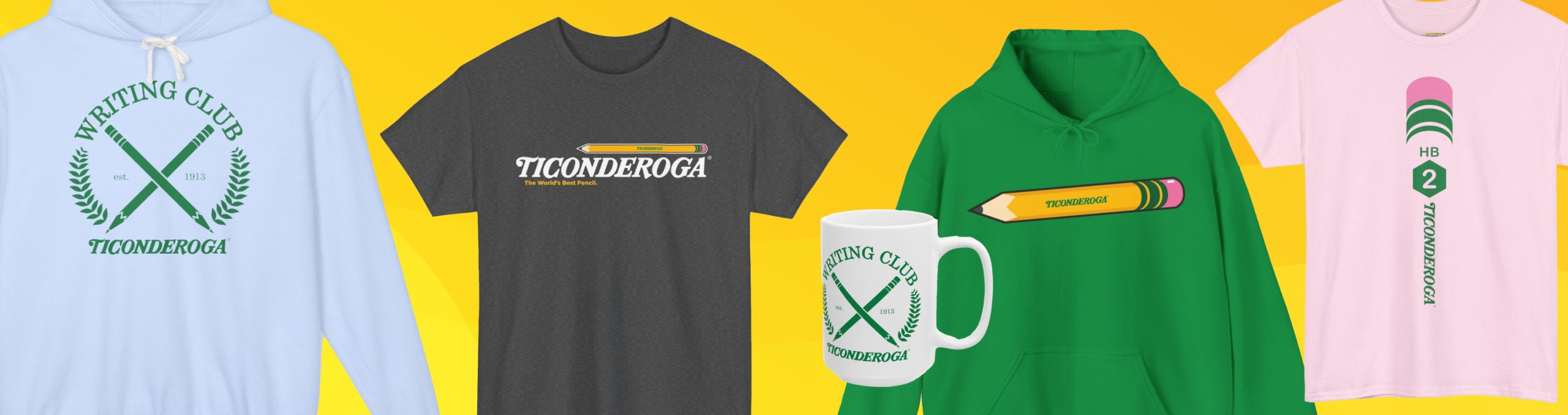 Ticonderoga Fan Shop Web Zone background image with apparel examples